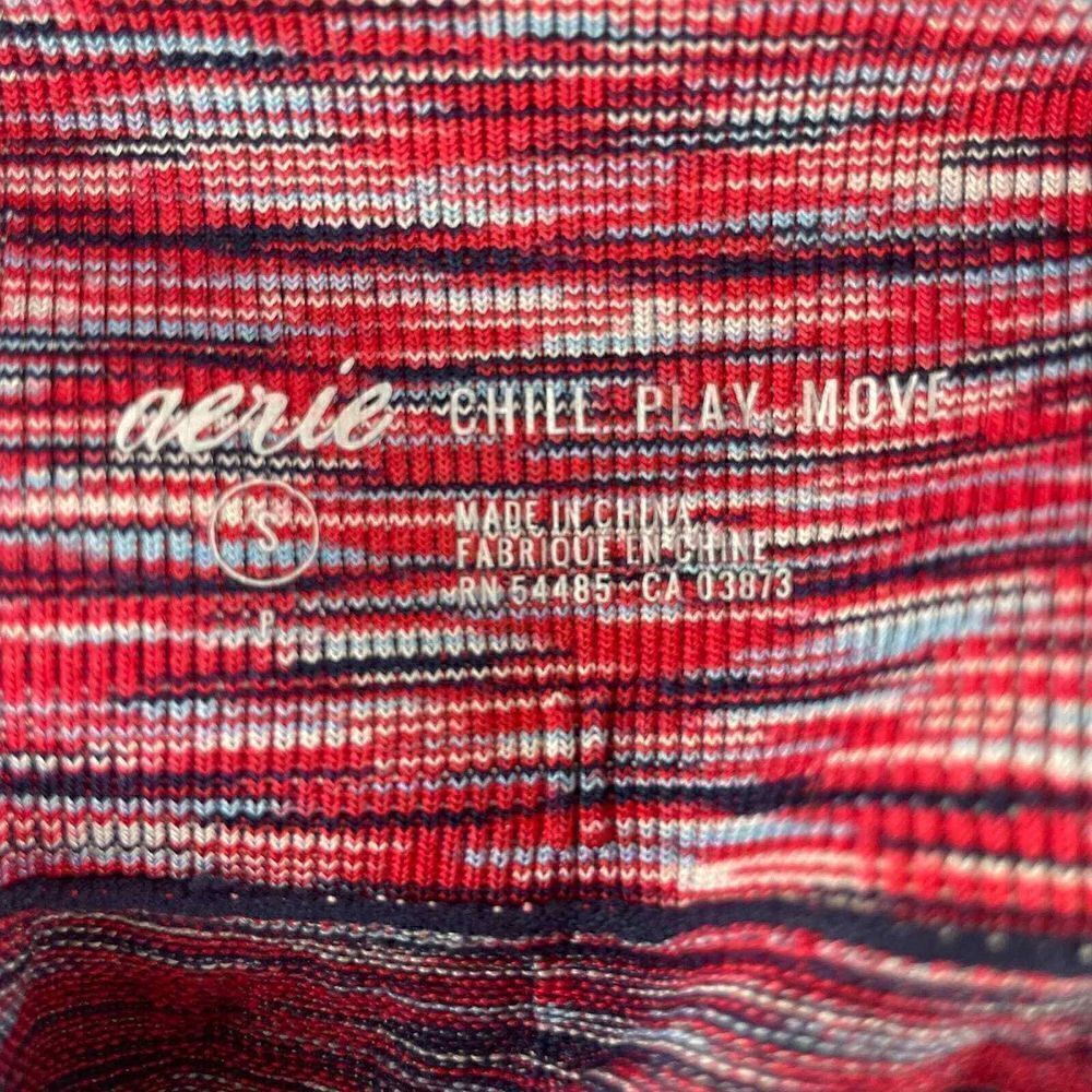 Aerie Chill Play Move Red Blue High Waist Spacedye Seamless Leggings Size Small - Picture 4 of 8